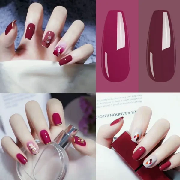 Arte Clavo Shiny Nail Varnish 15ml - Mocha Deep Plum Color Peel Away