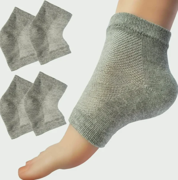 Chiroparx Moisturizing Socks for Dry Feet, 2 Pairs (Grey)