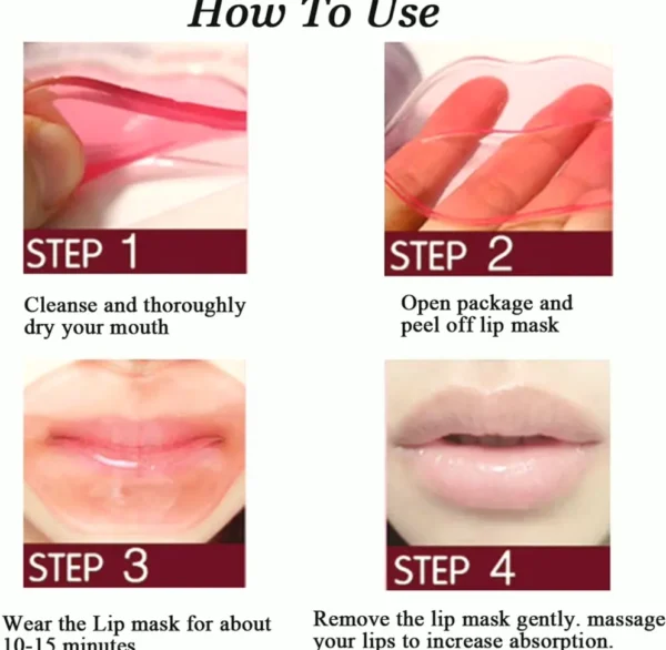 Lip Mask 30PCS Pink Gel Pads Treatment