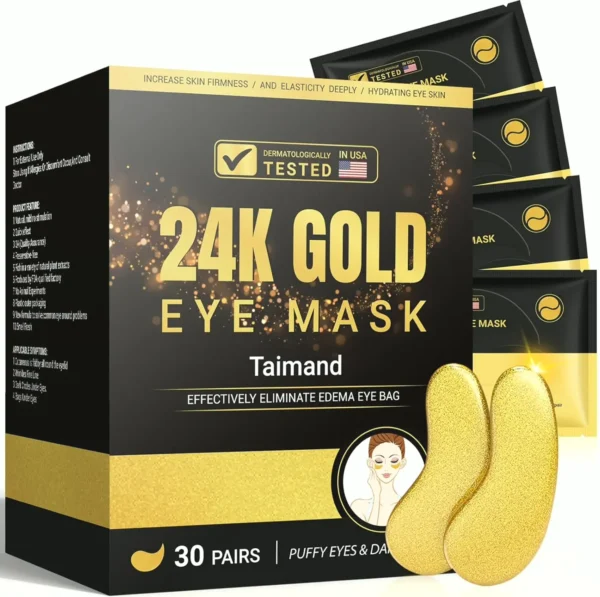 24K Gold Under Eye Mask for Dark Circles (30 Sets)