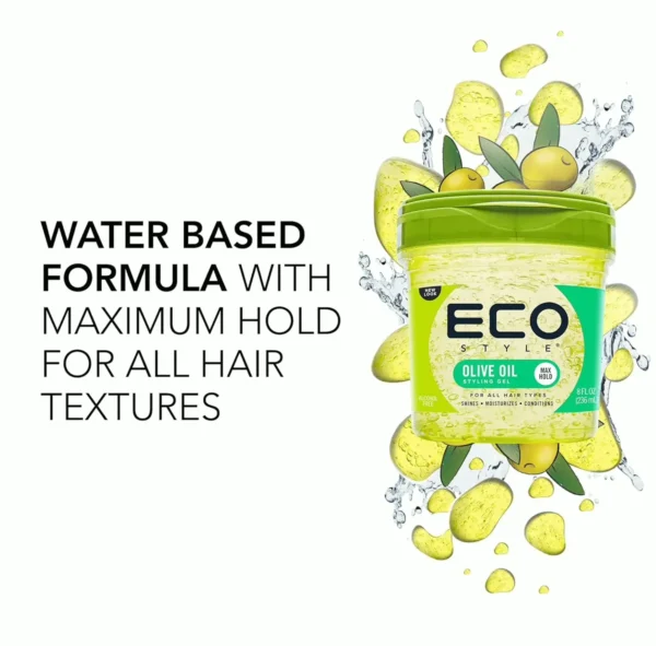 Eco Style Olea Styling Gel - Moisturizes & Tames Hair Breakage - 8 oz