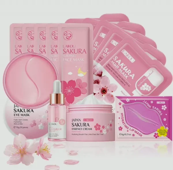 Facial Skincare Kit, Cherry Blossom Complete Gift Set