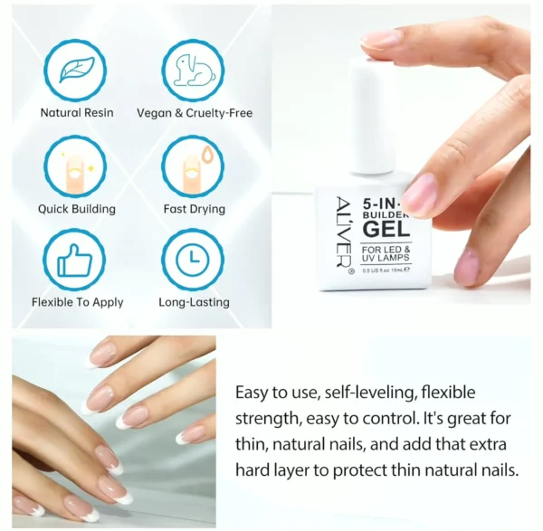 Multi-purpose Strengthening Gel with Clear Finish