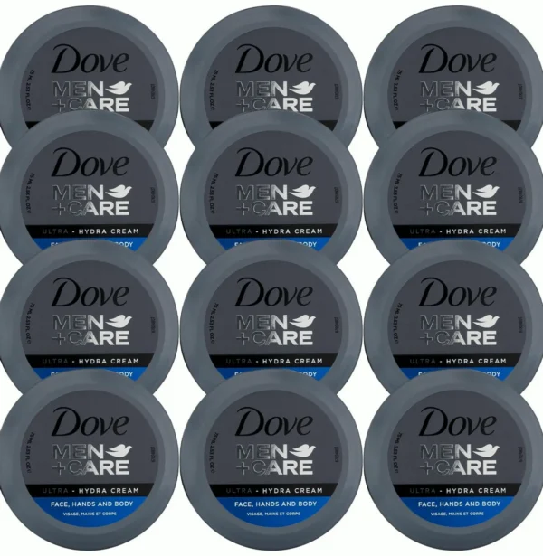 Dove Men+Care Hydra Cream Moisturizer, Skin Lotion for Males, 2.53 Fl Oz (Pack of 12)