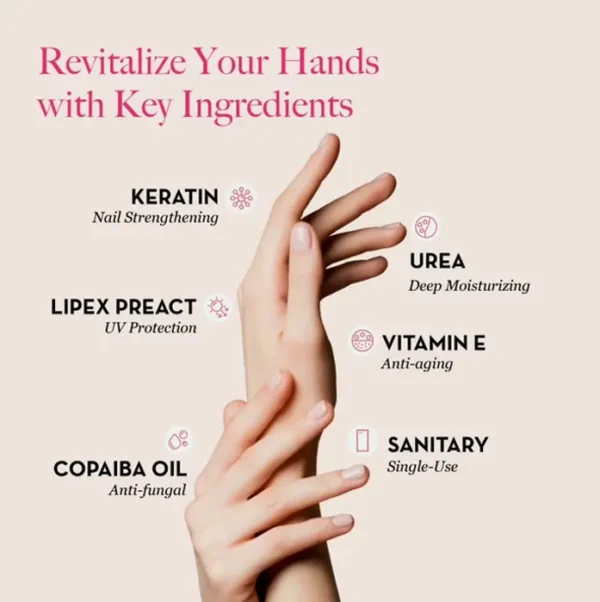 Complete Hand Moisturizing Mask with Protein & Vit E - Nourish Dry Hands - 12 Pairs