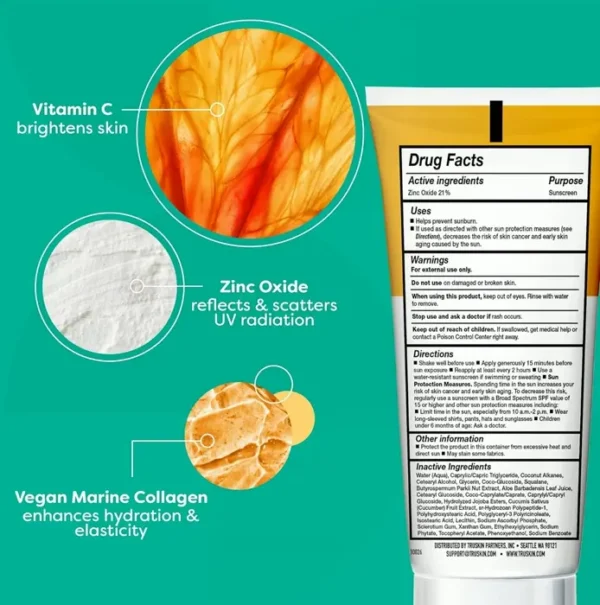 TrueSkin Mineral Face Sunscreen with SPF 30 and Zinc & Collagen