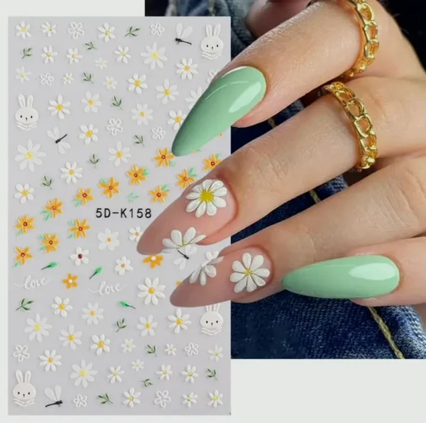 Exquisite Daisy Nail Decor Sticker Kit