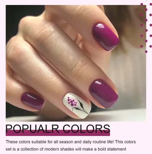 Arte Clavo Shiny Nail Varnish 15ml - Mocha Deep Plum Color Peel Away