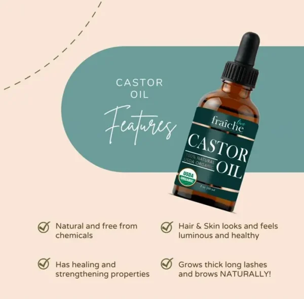 Natural Castor Oil with Brush (2oz) for Eyebrows