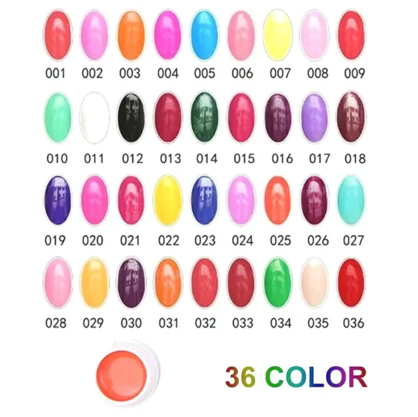 Thirty-Six Colors Gel Polish Set Including Brush