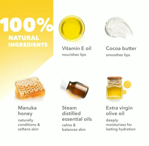 Pure Beekeeper’s Favorite Lip Balms, 4-Pack Lip Care w/ Manuka Honey