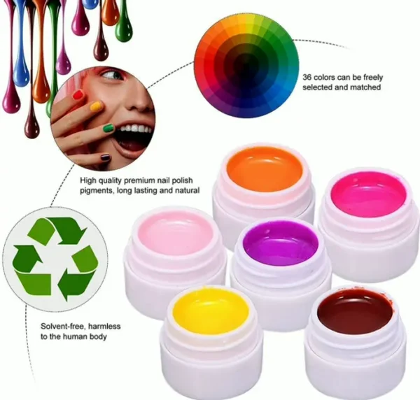 Thirty-Six Colors Gel Polish Set Including Brush