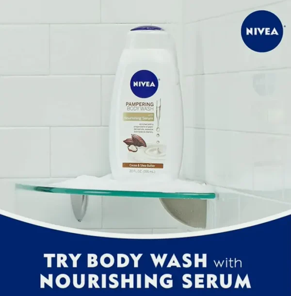 NIVEA Cocoa & Shea Butter-Enriched Pampering Wash , 20 Fluid Ounces