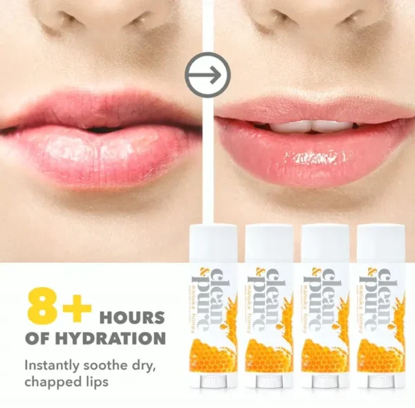 Pure Beekeeper’s Favorite Lip Balms, 4-Pack Lip Care w/ Manuka Honey