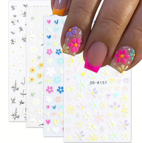 Exquisite Daisy Nail Decor Sticker Kit