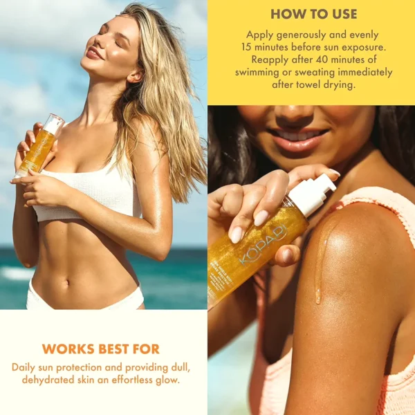 Kopari SPF 50 Sun Protection UV Protection Gold Shimmer