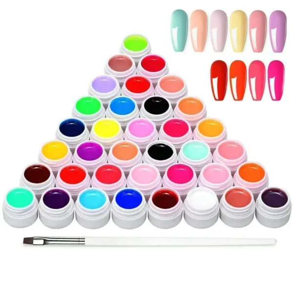Thirty-Six Colors Gel Polish Set Including Brush