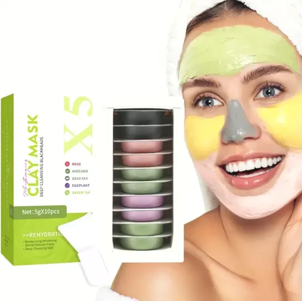10 Container Clay Facial Set Bundle