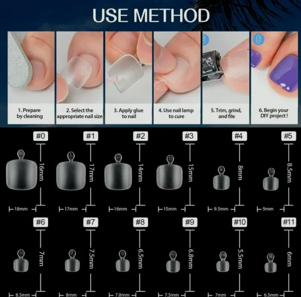 Soft Gel False Toenails - 312 Pieces