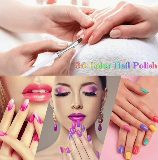 Thirty-Six Colors Gel Polish Set Including Brush