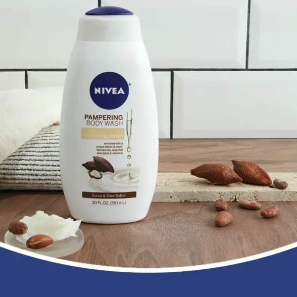 NIVEA Cocoa & Shea Butter-Enriched Pampering Wash , 20 Fluid Ounces