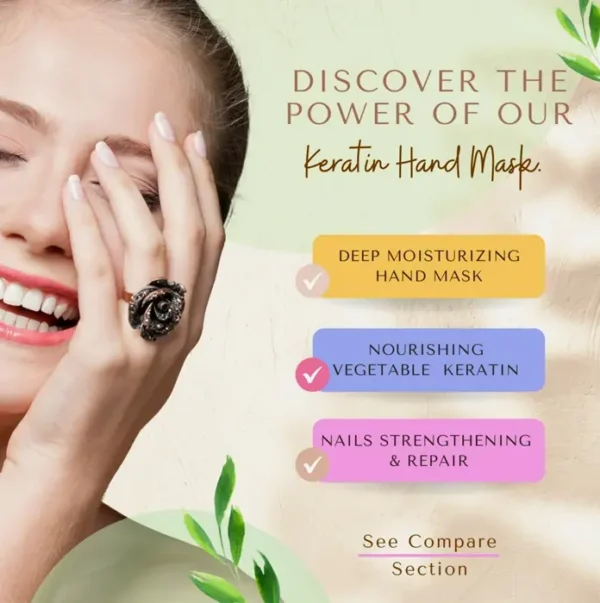 Luxurious Nail-Strengthening Hand Mask | Moisturizing Gloves for Dry Hands & Nail Softening