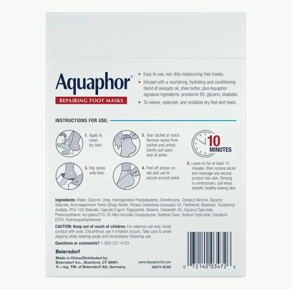 Aquaphore Repairing Feet Masks, Hydrating Booties, Pack of 6