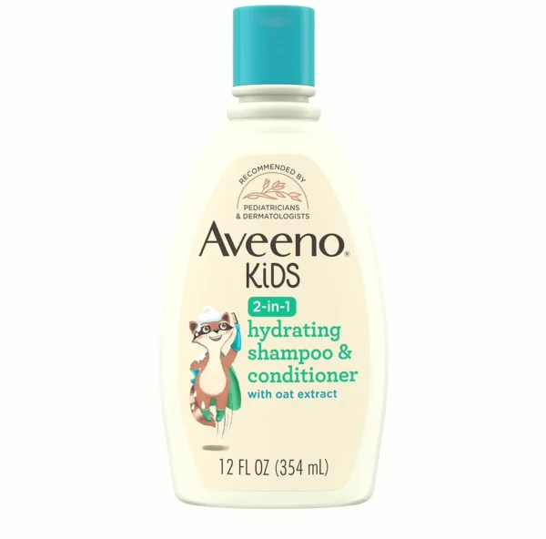 Aveeno Baby Kids Dual Hydrating Shampoo and Hair Softener, 12 fl. oz