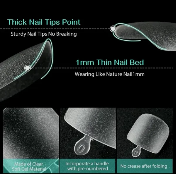 Soft Gel False Toenails - 312 Pieces