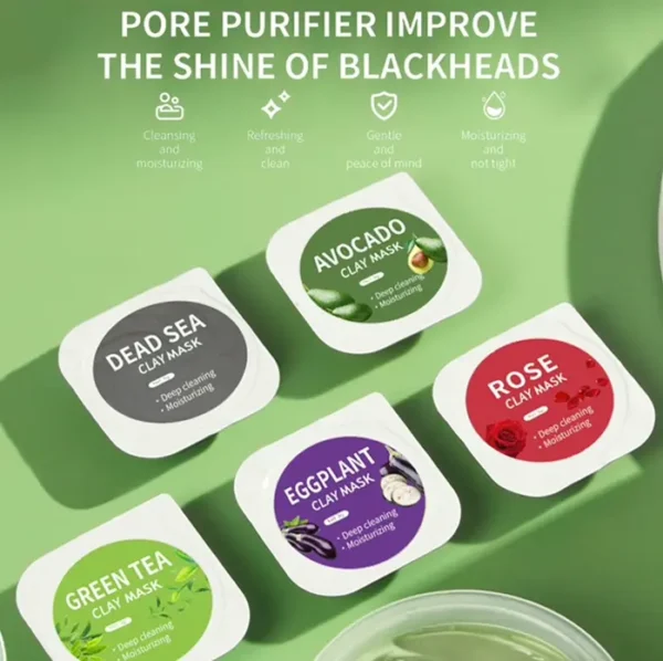 10 Container Clay Facial Set Bundle